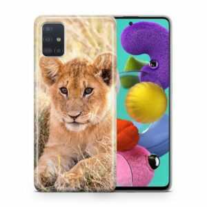 König Design Handyhülle, Schutzhülle für Samsung Galaxy J3 (2017) Motiv Handy Hülle Silikon Tasche Case Cover Löwen Baby