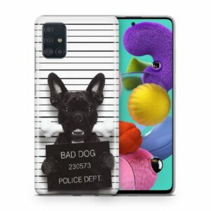 König Design Handyhülle, Schutzhülle für Samsung Galaxy J4 Plus Motiv Handy Hülle Silikon Tasche Case Cover Bad Dog Bulldogge