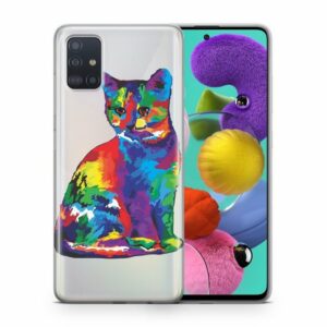 König Design Handyhülle, Schutzhülle für Samsung Galaxy J5 (2017) Motiv Handy Hülle Silikon Tasche Case Cover Bunte Katze