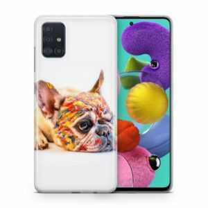 König Design Handyhülle, Schutzhülle für Samsung Galaxy S10 Plus Motiv Handy Hülle Silikon Tasche Case Cover Bulldogge Bunt