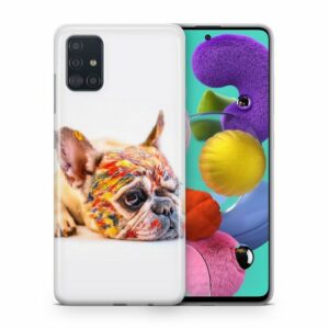 König Design Handyhülle, Schutzhülle für Samsung Galaxy S10e Motiv Handy Hülle Silikon Tasche Case Cover Bulldogge Bunt