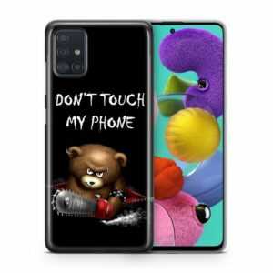 König Design Handyhülle, Schutzhülle für Samsung Galaxy S7 Edge Motiv Handy Hülle Silikon Tasche Case Cover Dont Touch My Phone Bär Schwarz
