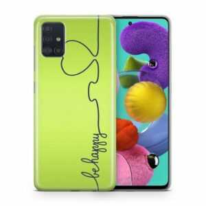 König Design Handyhülle, Schutzhülle für Samsung Galaxy S8 Plus Motiv Handy Hülle Silikon Tasche Case Cover Be Happy Grün