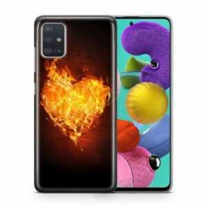 König Design Handyhülle, Schutzhülle für Samsung Galaxy S9 Plus Motiv Handy Hülle Silikon Tasche Case Cover Brennendes Herz