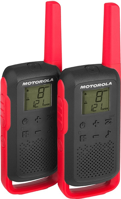 Motorola Talkabout T62 - Tragbar - Two-Way Radio - PMR - 446 MHz - 16 Kanäle - Schwarz, Rot (Packung mit 2) (188043)