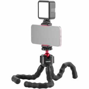 Smartphone Filmmaking Kit Multifunktionales Telefon-Vlog-Kit mit Octopus-Stativ + 5500 k Mini-LED-Videoleuchte + Telefonhalter mit Kaltschuhhalterung