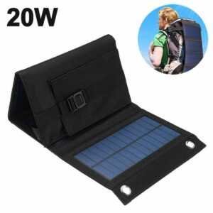 longziming "20W tragbares Solarladegerät 2 USB Ports Wasserdichtes tragbares Solarpanel, IPX4, USB Solarpanel für Smartphone, Tablets, Outdoor, Camping" Solarladegerät (1-tlg)