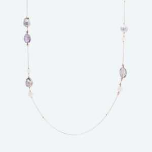 Collier 925 Sterling Silber Amethyst + Perle