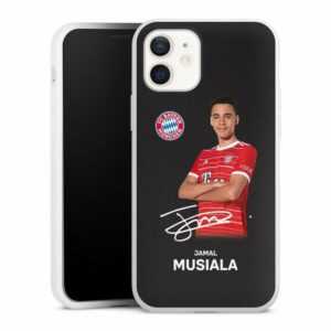 DeinDesign Handyhülle "Jamal Musiala Offizielles Lizenzprodukt FC Bayern München", Apple iPhone 12 Silikon Hülle Bumper Case Handy Schutzhülle