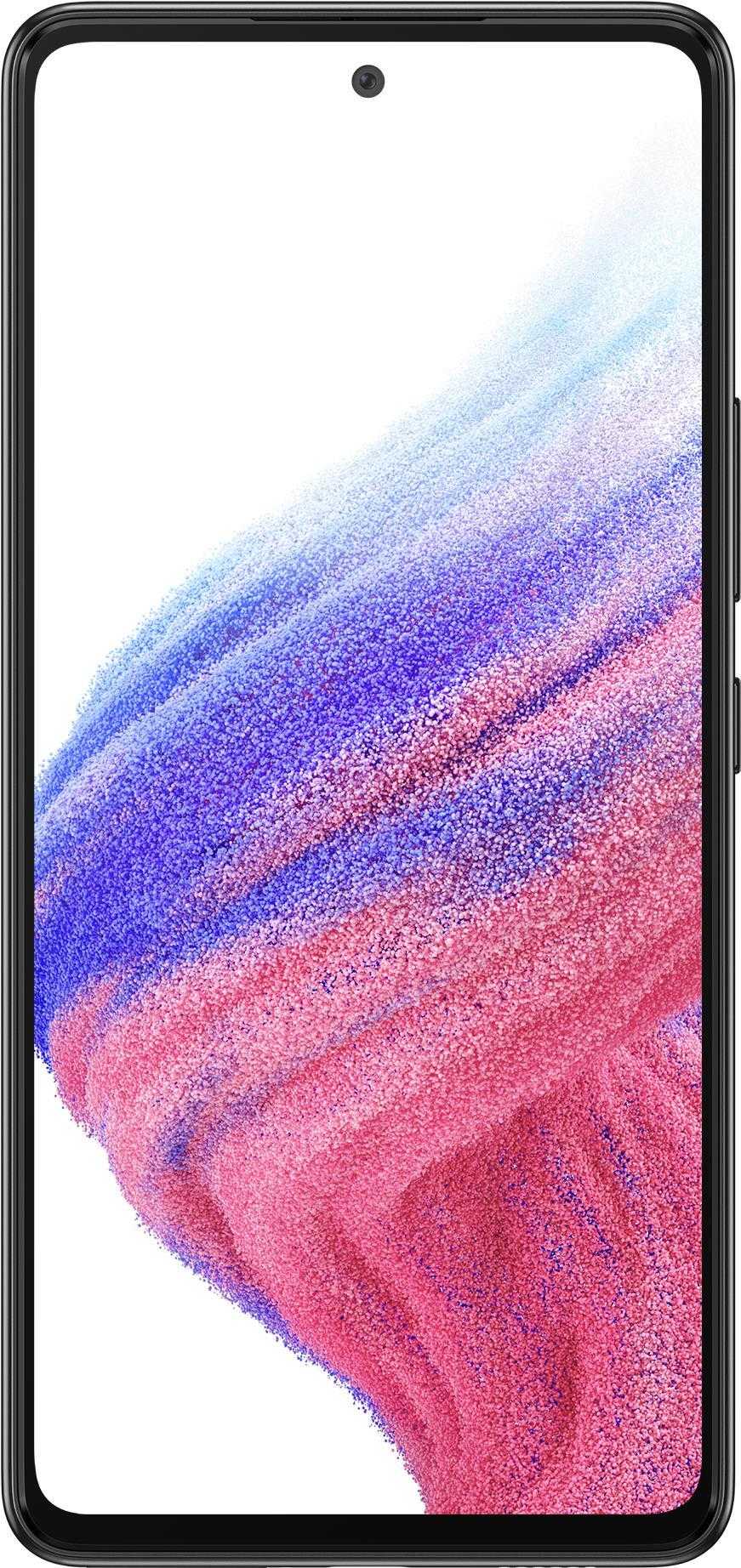 Samsung Galaxy A53 5G – Enterprise Edition – 5G Smartphone – Dual-SIM – RAM 6 GB / Interner Speicher 128 GB – microSD slot – OLED-Display – 6.5 – 2400 x 1080 Pixel (120 Hz) – 4x x Rückkamera 64 MP, 12 MP, 5 MP, 5 MP – front camera 32 MP – Awesome Black