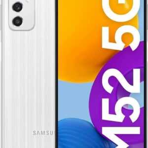 Samsung Galaxy M52 5G - 5G Smartphone - Dual-SIM - RAM 6GB / Internal Memory 128GB - microSD slot - OLED-Display - 6.7 - 2400 x 1080 Pixel (120 Hz) - Triple-Kamera 64 MP, 12 MP, 5 MP - front camera 32 MP - weiß (SM-M526BZWDEUB)