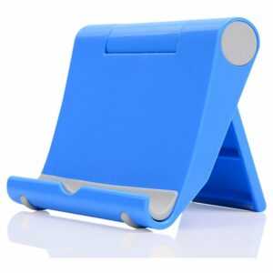 Verstellbarer Handyständer für den Schreibtisch, tragbarer Handyhalter, kompatibel mit den meisten iPhone, Samsung und anderen Smartphones - Blau