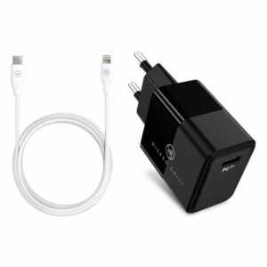 Wicked Chili "20W Netzteil USB C + Lightning Kabel für iPhone 13" Steckernetzteil (USB-C Fast Charger PD 3.0, Schnellladegerät für Apple iPhone 13 / 12 (Pro, Max, Mini), 11 (Pro, Max), XR, SE 2020 und MagSafe Ladegerät)