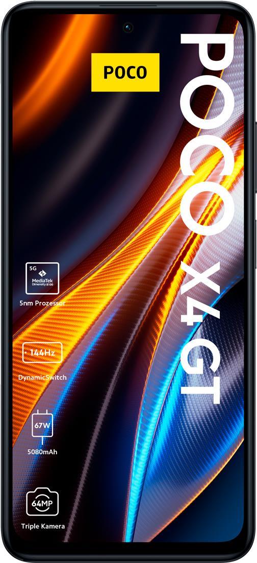 Xiaomi POCO X4 GT - 5G Smartphone - Dual-SIM - RAM 8GB / Interner Speicher 128GB - LCD-Anzeige - 6.6 - 2460 x 1080 Pixel (144 Hz) - Triple-Kamera 64 MP, 8 MP, 2 MP - front camera 16 MP - Silber (MZB0C0YEU)