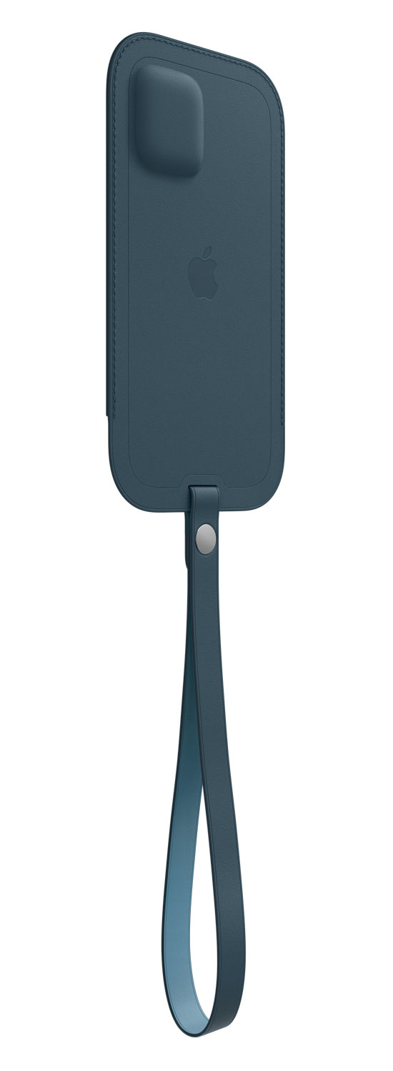 Apple Sleeve with MagSafe – Schutzhülle für Mobiltelefon – Leder – Baltic Blue – für iPhone 12, 12 Pro (MHYD3ZM/A)