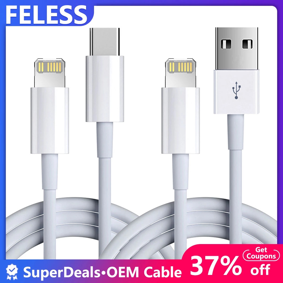 Feless USB C Kabel für iPhone 11 12 20W Schnelle Lade für Apple iPhone Kabel 8 6S iPad PD Ladegerät