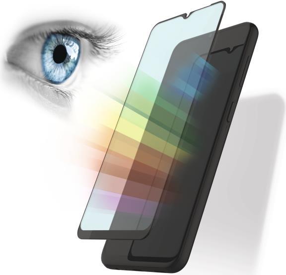 Hama Prime Line Anti-Bluelight+Anti-bact. – Bildschirmschutz für Handy – 3D – Glas – Rahmenfarbe schwarz – für Samsung Galaxy A22 5G