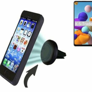K-S-Trade Smartphone-Halterung, (Kompatibel mit Samsung Galaxy A21s Auto Handy Halterung KFZ Halter Lüftungsgitterhalterung Air Vent mount Smartphone Halter)
