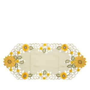 Tischläufer Sonnenblumen gelb-weiß 40x90cm