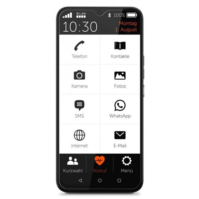 Gigaset GS5 senior 64 GB / 4 GB – Smartphone – dark titanium grey Smartphone (6 Zoll, 64 GB Speicherplatz)