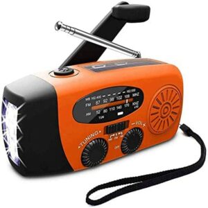 Langray - Solarradio, tragbares Radio mit Handkurbel, Generatorradio mit am/fm, Notfallradio mit Kurbel, 2000-mAh-Ladenetzteil, USB-Handy-Ladegerät,