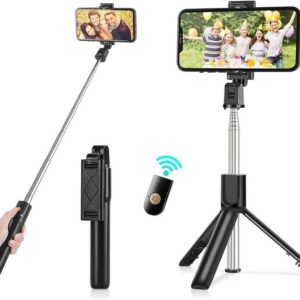 Leway "Bluetooth Selfie Stock Stativ, AlBetter 3-in-1 Mini Selfie Stick mit Abnehmbarer Bluetooth Fernbedienung, geeignet für iPhone, Huawei, Samsung und Android-Smartphones" Selfiestick