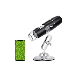 USB-Digitalmikroskop, tragbares WiFi-Endoskop 50X-1000X mit 8 LED-HD-Endoskopen, Metallständer, kompatibel mit Android- und iOS-Smartphones oder