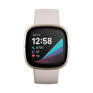 fitbit "Sense Smartwatch lunar white/soft gold stainless" Smartphone-Adapter