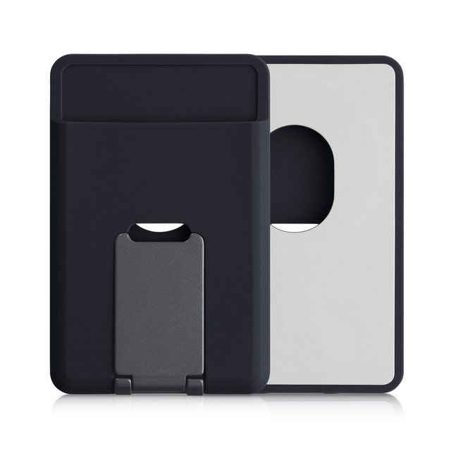 kwmobile Kartenhalter kompatibel mit Apple iPhone 15 / 14 / 13 / 12 Serie Halterung, (1-tlg., Kartenfach Halter magnetisch mit Standfunktion – Handy Kartenetui aus)