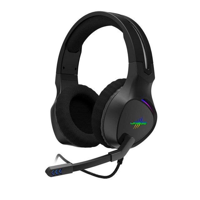 uRage Gaming-Headset “SoundZ 710 7.1”, schwarz, 7.1-Virt Gaming-Headset (Beleuchtung, flexibles Bügelmikrofon, Lautstärkeregler)