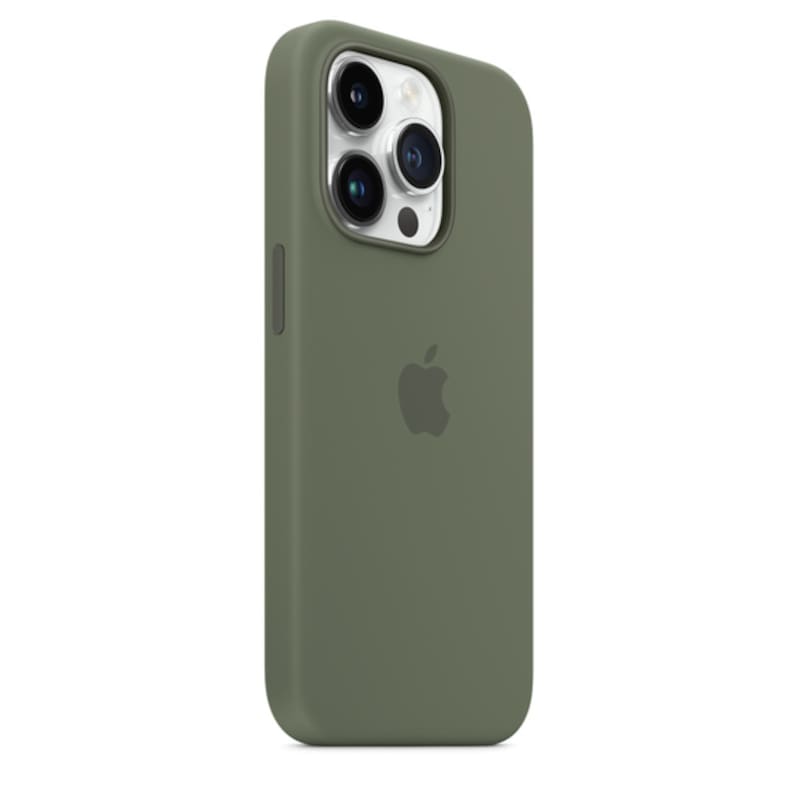 Apple Original iPhone 14 Pro Silikon Case mit MagSafe Oliv