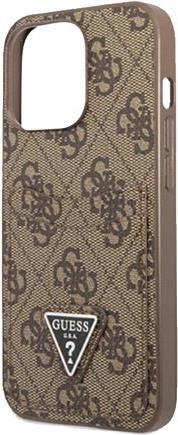 GUESS Hard Cover 4G Saffiano Double Card Brown, für Apple iPhone 13 Pro, GUHCP13LP4TPW (GUHCP13LP4TPW)