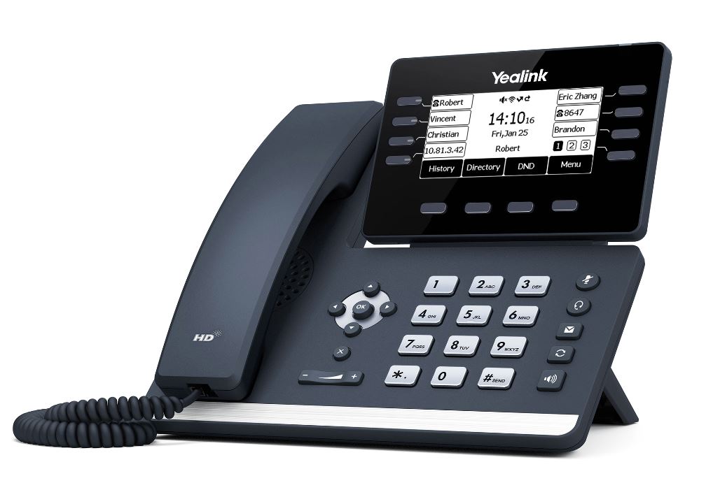 Yealink SIP-T53W – VoIP-Telefon – Bluetooth-Schnittstelle mit Rufnummernanzeige – SIP, SIP v2, SRTP – 12 Leitungen – Classic Gray (SIP-T53W)