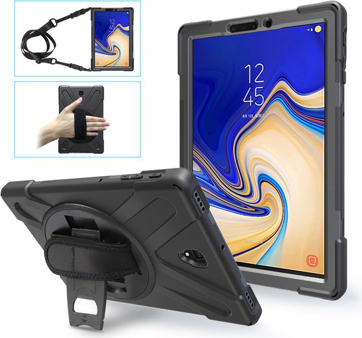 eSTUFF Defender Case - Hintere Abdeckung für Tablet - widerstandsfähig - Silikon, Polycarbonat - Schwarz - 10.5 - für Samsung Galaxy Tab A (2018) (10.5 )