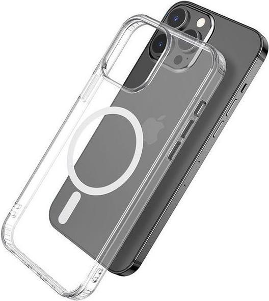 eSTUFF – Hintere Abdeckung für Mobiltelefon – kompatibel mit MagSafe – Thermoplastisches Polyurethan (TPU) – klar – für Apple iPhone 13 Pro Max