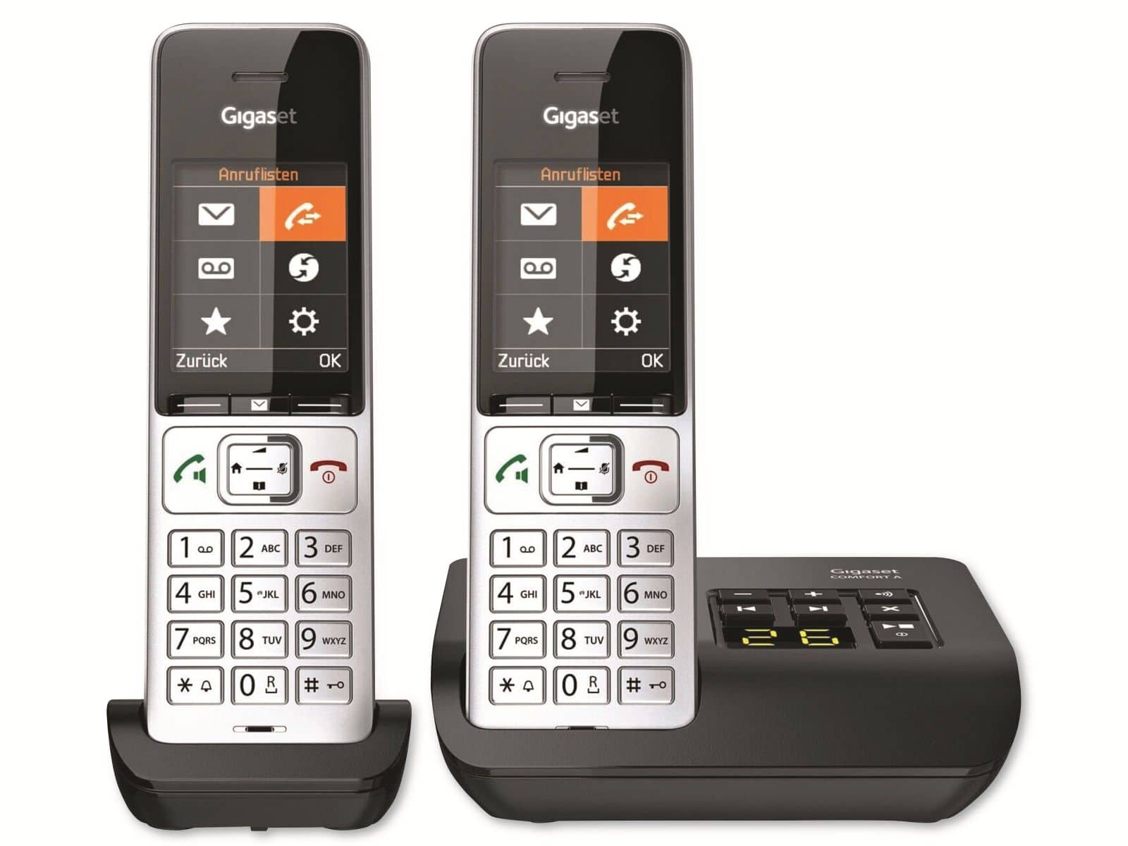GIGASET Telefon Comfort 500A Duo, silber-schwarz