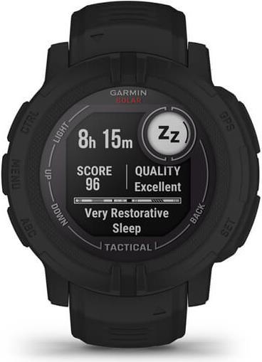 Garmin Instinct 2 Solar – Tactical Edition – 45 mm – schwarz – Sportuhr mit Band – Silikon – Handgelenkgröße: 135-230 mm – einfarbig – 32MB – Bluetooth, ANT+ – 53 g (010-02627-03)
