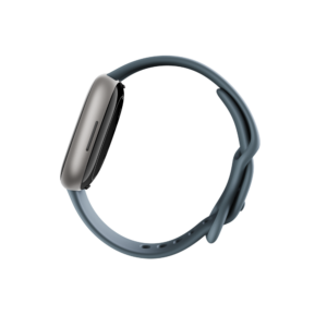 Fitbit Versa 4 - 40 mm - Platin - intelligente Uhr mit Band - Waterfall Blue - Bandgröße: S/L - NFC, Bluetooth (FB523SRAG)