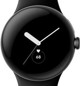 Google Pixel Watch - 41 mm - Mattschwarz - intelligente Uhr mit Active Armband - Flouroelastomer - Obsidian - Bandgröße: L - 32GB - Wi-Fi, NFC, Bluetooth - 4G - 36 g (0840244600044)