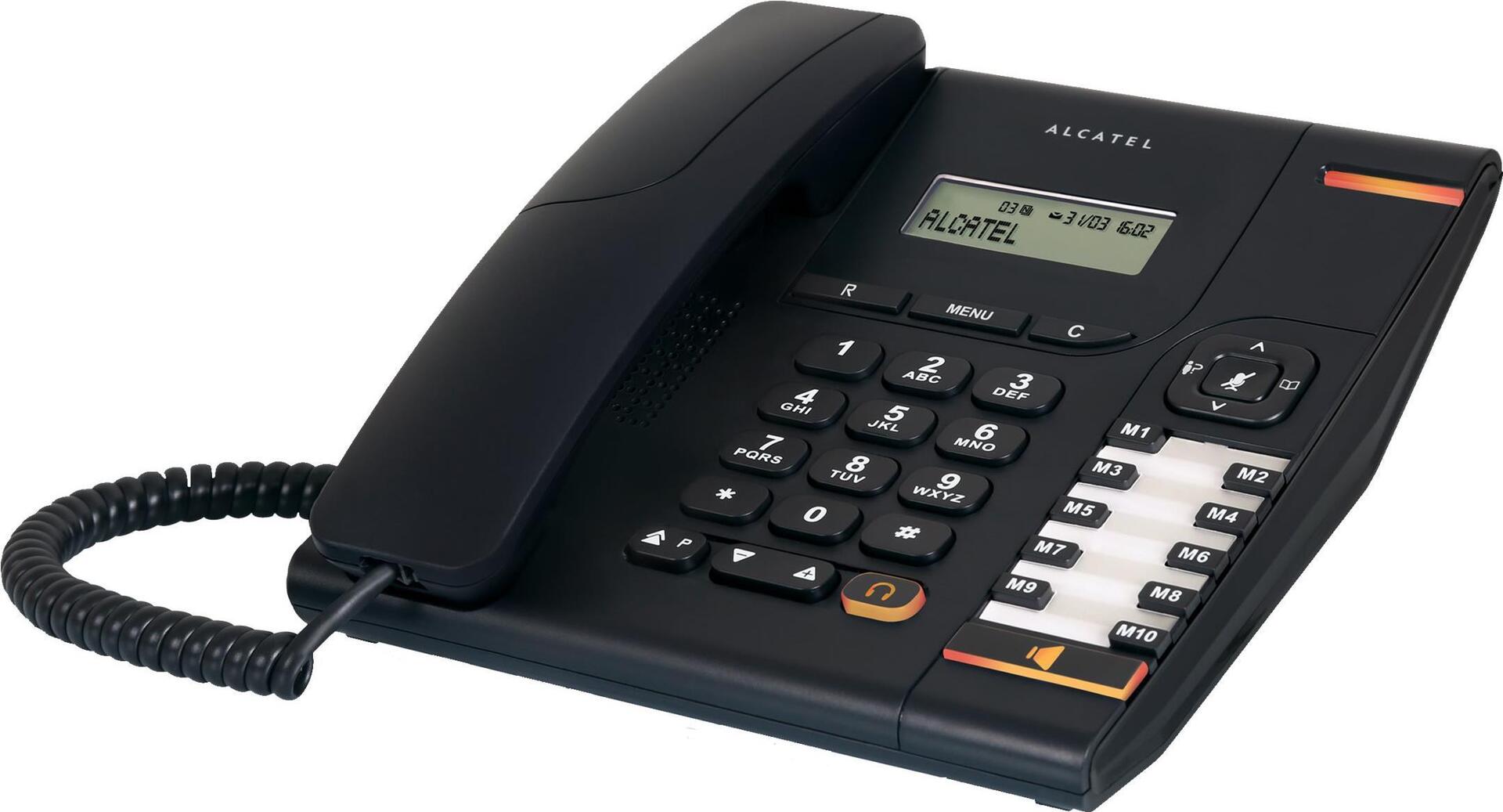 ATLINKS Alcatel Temporis 580 – Telefon mit Schnur mit Rufnummernanzeige – Schwarz (ATL1407525)