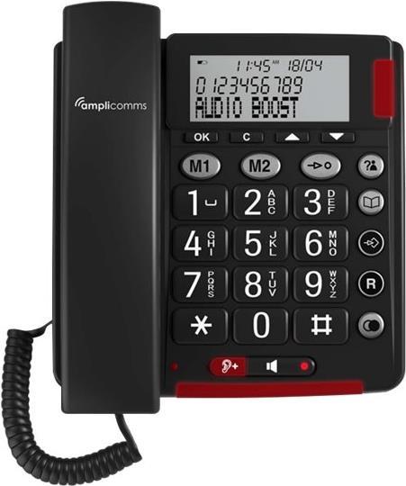 Audioline Amplicomms BigTel 48 Plus – Telefon mit Schnur – Dunkelgrau (ATL1423891)