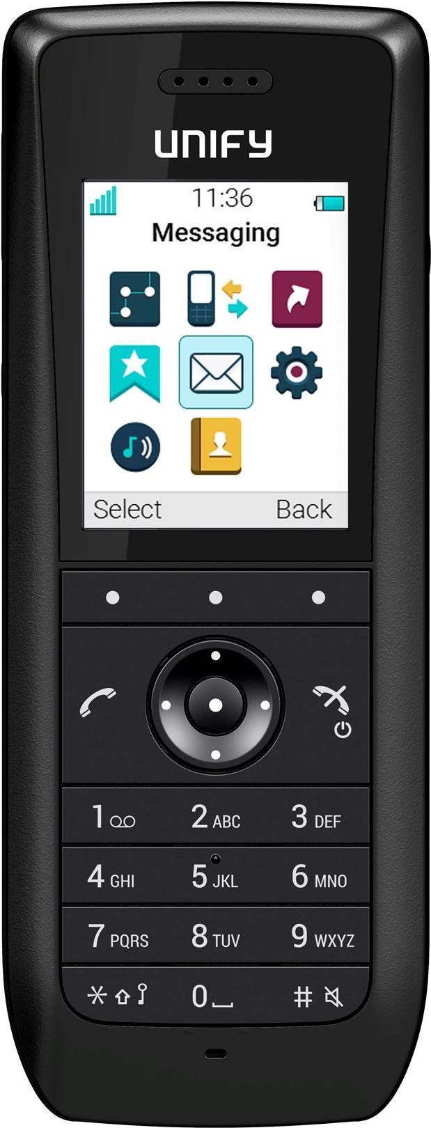 Unify OpenScape WLAN Phone WL4 – Schnurloses VoIP-Telefon – mit Bluetooth-Schnittstelle – IEEE 802,11a/b/g/n/ac (Wi-Fi) – SIP, RTP, SRTP – Schwarz (L30250-F600-C327)