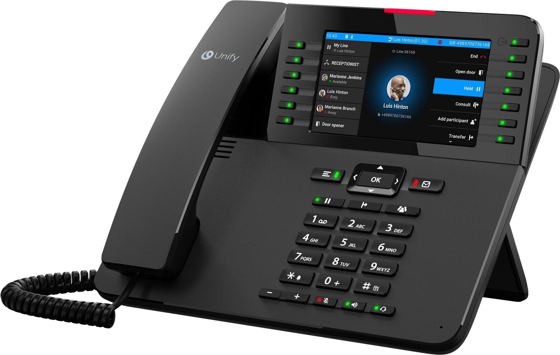Unify OpenScape Desk Phone CP710 – VoIP-Telefon – SIP, HFA – Mehrfachleitungsbetrieb – Schwarz (L30250-F600-C583)