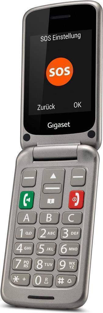 Gigaset GL590 – Mobiltelefon – Dual-SIM – microSDHC slot – GSM – 220 x 176 Pixel – RAM 32 MB – 0,3 MP – Titanium Silver