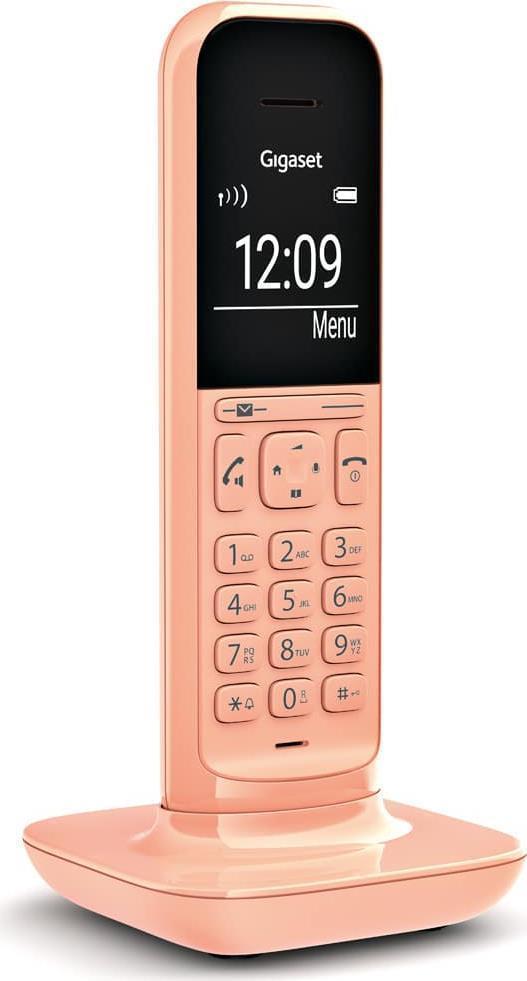 Gigaset CL390HX – Schnurloses Telefon / VoIP-Telefon mit Rufnummernanzeige – ECO DECTGAPCAT-iq – dreiweg Anruffunktion – Cantaloupe