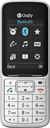 Atos Unify SL6 – Schnurloses Erweiterungshandgerät – mit Bluetooth-Schnittstelle mit Rufnummernanzeige – DECT – Silber (L30250-F600-C518)