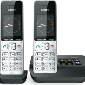 Gigaset 500A Comfort Duo - Schnurlostelefon - Anrufbeantworter - ECO DECTGAPCAT-iq - Silver Black + zusätzliches Handset (L36852-H3023-B101)