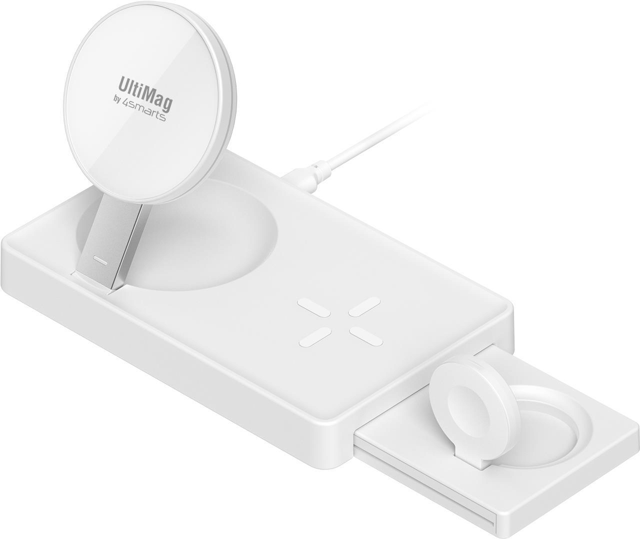 4smarts UltiMag Trident – Indoor – USB – 12 V – Kabelloses Aufladen – 1,2 m – Weiß (456245)