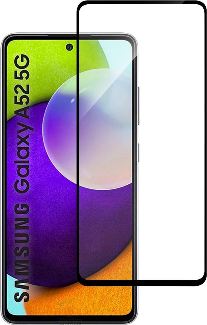 eSTUFF Titan Shield – Bildschirmschutz für Handy – volle Abdeckung – Glas – Rahmenfarbe schwarz (Packung mit 10) – für Samsung Galaxy A52, A52 5G, A52s 5G