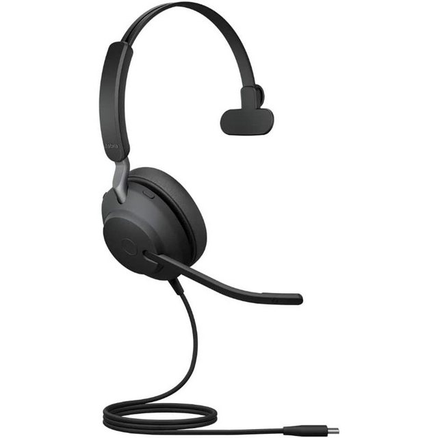 Jabra Evolve2 40 Headset (PC Headset USB-C UC Noise Cancelling Mono Schwarz)